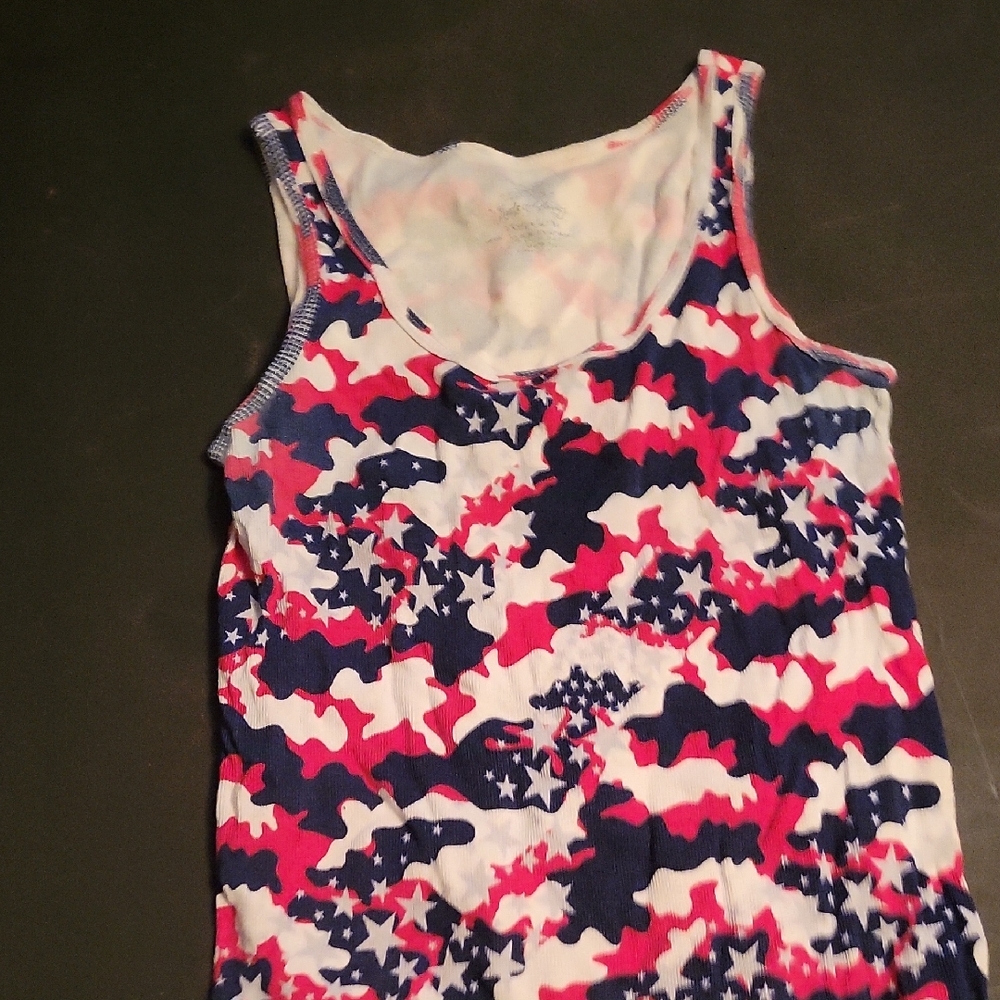Faded Glory Red, White, and Blue Tank Top